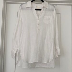 Lilly Pulitzer Linen White Button-Down Shirt size 10